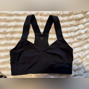 ALO Yoga Black Racerback Crop Sports Bra